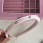 Alloy Bow Trim Headband Silver/Pink