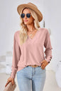 V-Neck Long Sleeve Blouse