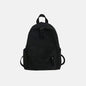 Large zip cotton backpack bag in black with adjustable straps.