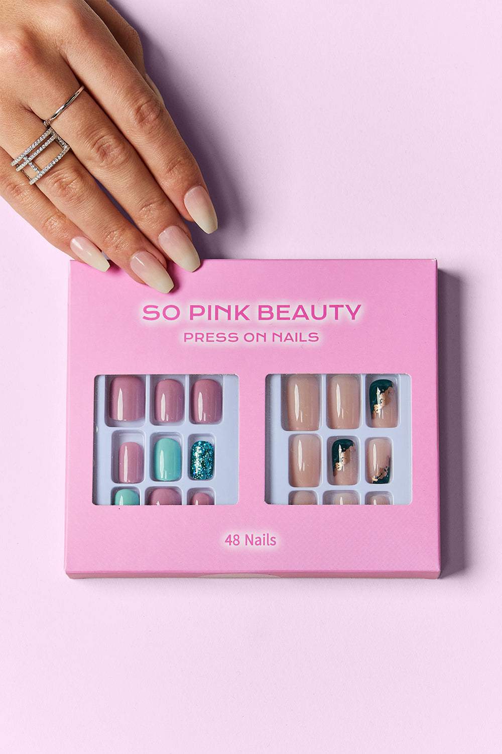 SO PINK BEAUTY Press On Nails 2 Packs with versatile design options.