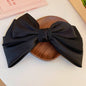 Bow Cloth Hair Clip Blush Black