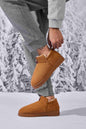 Letter M Suede Round Toe Slippers