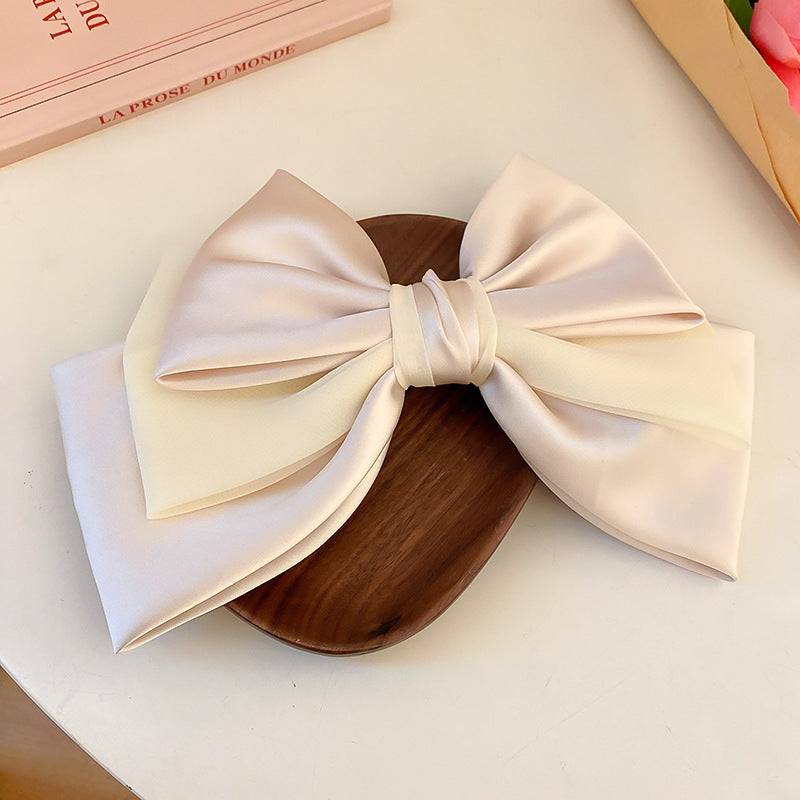 Bow Cloth Hair Clip Blush Ivory