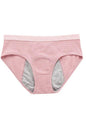 Women breathable striped cotton panties in pink with mid waist design.