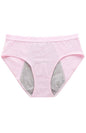 Women's breathable striped cotton panties in pink, featuring mid-waist design and slight elasticity for comfort.