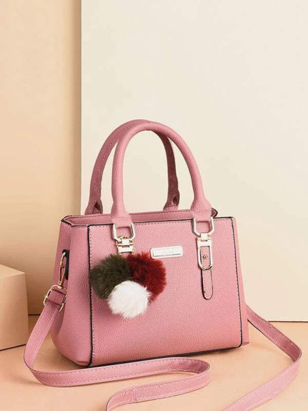 women's pink all-match shoulder bag, PU material, spring-summer fashion style